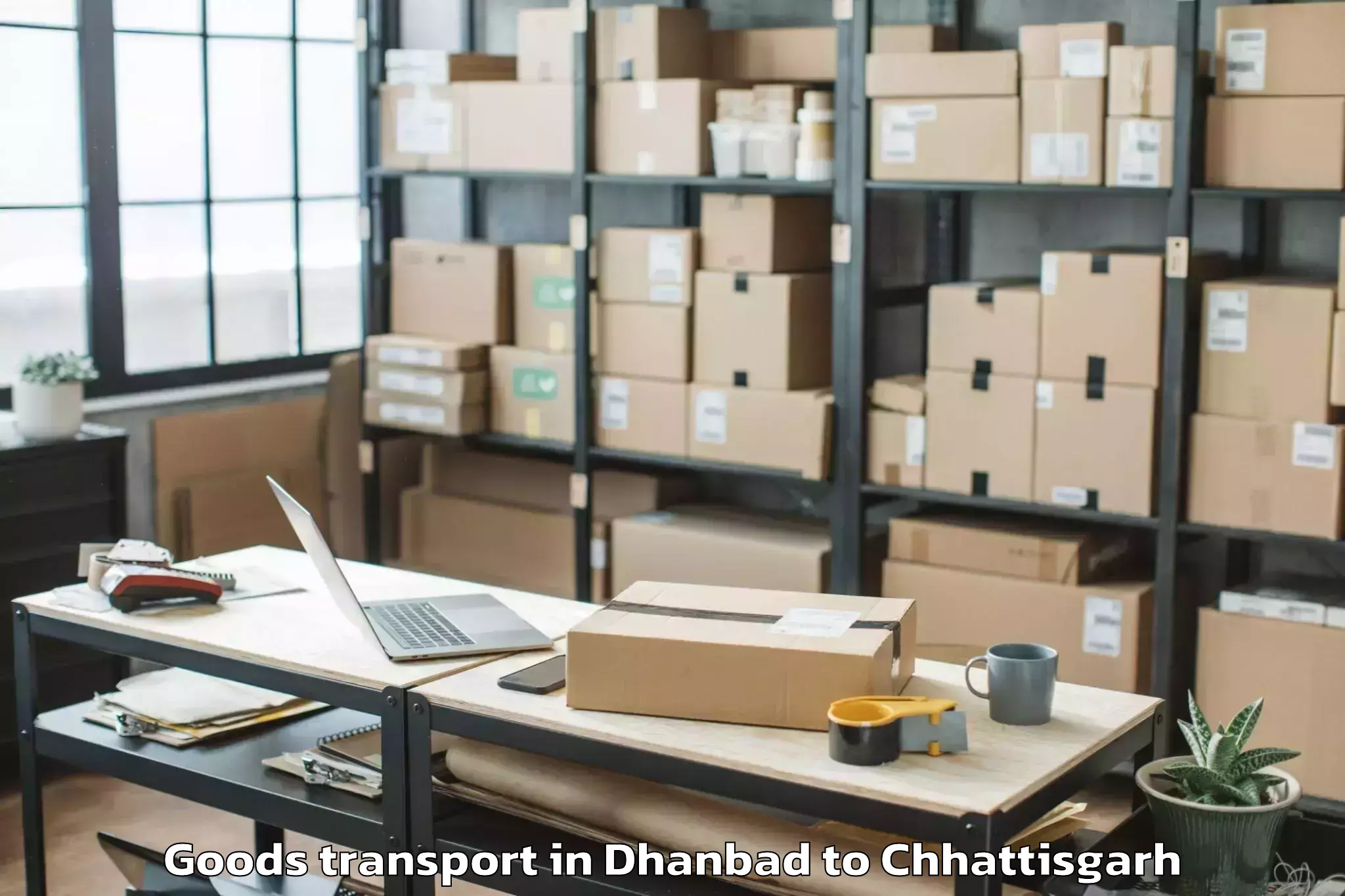 Hassle-Free Dhanbad to Konta Goods Transport